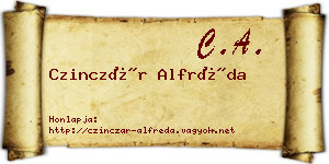 Czinczár Alfréda névjegykártya